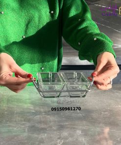 اردوخوری شیشه ای مستطیل 2خانه لیمون 2103