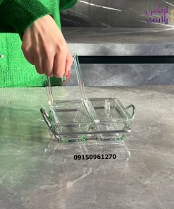 اردوخوری شیشه ای مستطیل 2خانه لیمون