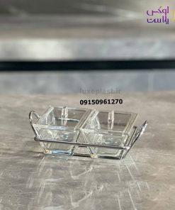 اردوخوری شیشه ای مستطیل 2خانه لیمون 2103