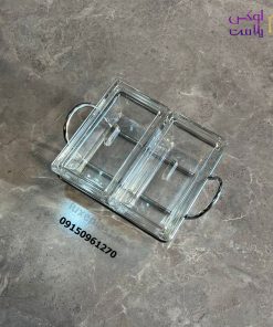 اردوخوری شیشه ای مستطیل 2خانه لیمون