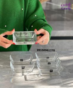 پیاله شیشه ای پذیرایی مستطیل 6 عددی لیمون 2091