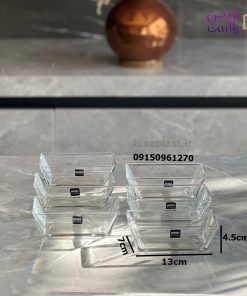 پیاله شیشه ای پذیرایی مستطیل 6 عددی لیمون 2091