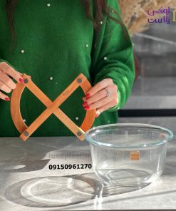 کاسه سرو 2 و 3 لیتر پایه چوبی لیمون