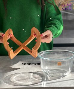 کاسه سرو 2 و 3 لیتر پایه چوبی لیمون