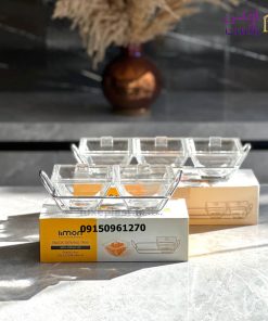 اردوخوری شیشه ای مربع 2خانه لیمون
