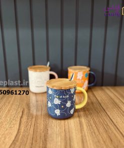 ماگ خرگوشی درب چوبی قاشق دار (8370)