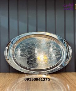 سینی بیضی استیل ضخیم طرحدار 6109