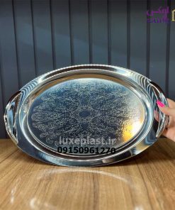 Alternative view of سینی بیضی استیل ضخیم طرحدار 6109