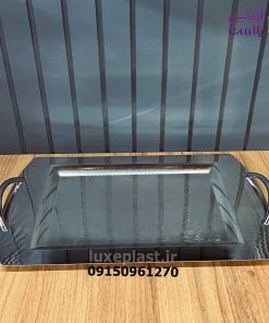 سینی پذیرایی استیل مدل دسته دار