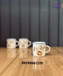 شات قهوه خوری سفید با طرح mss right