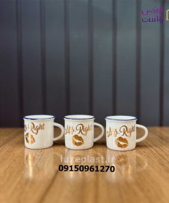 شات قهوه خوری سفید با طرح mss right