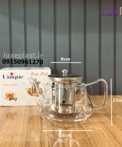 قوری پیرکس 1 لیتری یونیک مدل درب استیل 7925