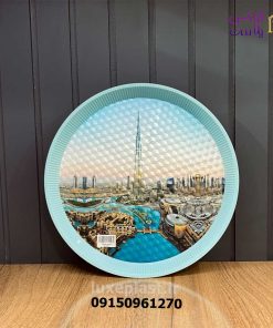 سینی گرد پلاستیکی طرحدار با قطر 28 سانت 7936