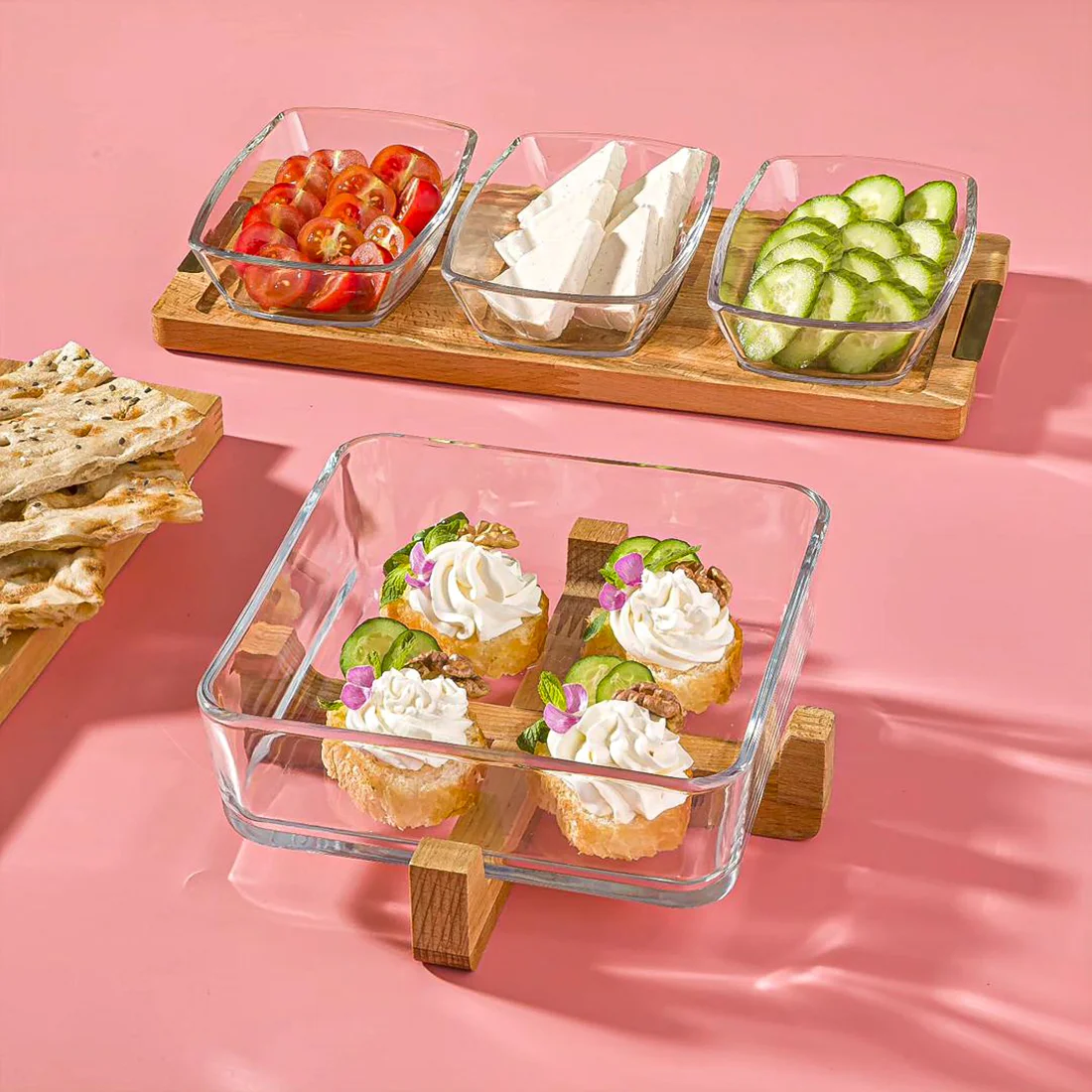 ظرف سرو پایه چوبی لیمون (2163)