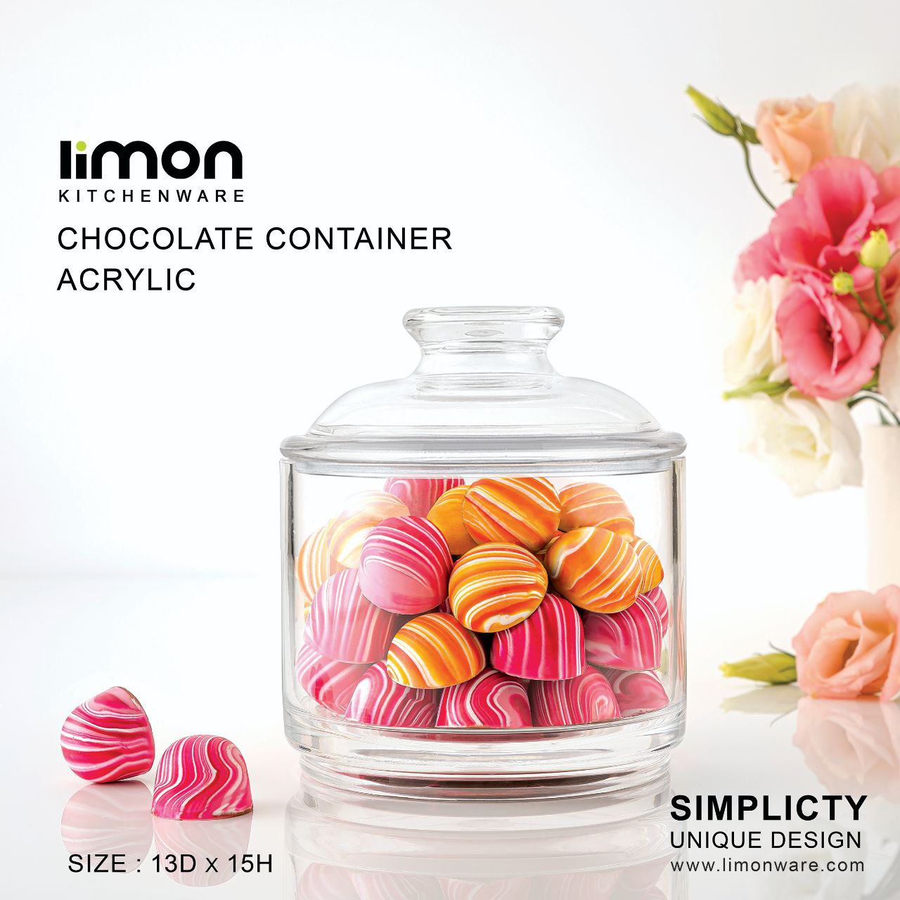 ظرف شکلات خوری اکریلیک لیمون کد 2093