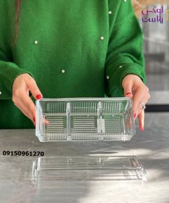 اردورخوری-شیشه-ای-سه-خانه-درب-اکرولیک-لیمون-