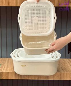 سرویس 8 پارچه آبکش و لگن نسیم لیمون 0263