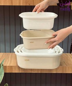 سرویس 8 پارچه آبکش و لگن نسیم لیمون 0263