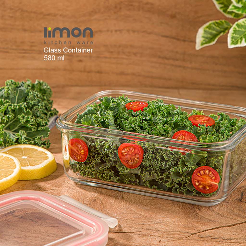 ظرف-شیشه-ای-580-میلی-لیتر-دربدار-لیمون