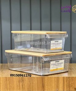 نظم دهنده شفاف 3 لیتر در چوبی