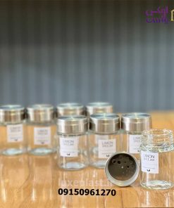 جا ادویه شیشه ای درب استیل 140 سی سی لیمون 2383
