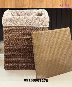 سبد لباس حصیری چهارگوش بلند گیتا 9716
