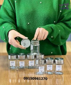 جا ادویه شیشه ای درب استیل 140 سی سی لیمون 2383