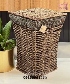 سبد لباس حصیری چهارگوش بلند گیتا 9716