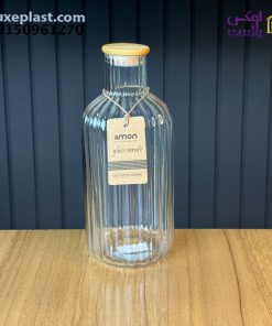 بطری 1.4 لیتر درب چوبی لیمون مدل شیاردار 2355