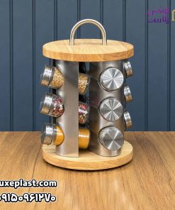 ادویه گردان 12 عددی چوب و استیل لیمون 2347
