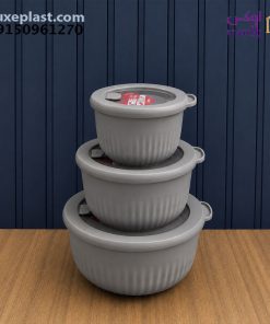 ست کاسه گرد دربدار شیاردار لیمون 2233 - تصویر 7