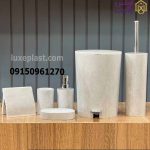 ست سرویس بهداشتی طرح سنگ رنگ طوسی (2300)