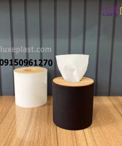 جا دستمال استوانه ای رویه چوبی 2370
