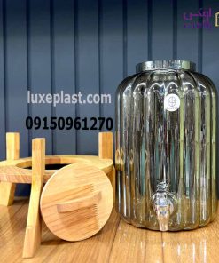 کلمن شیشه ای با پایه چوبی