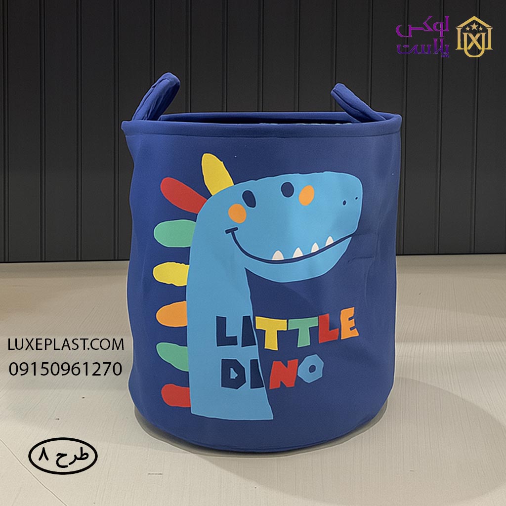 سبد اسباب بازی برزنتی استوانه ای طرح کارتونی 4003