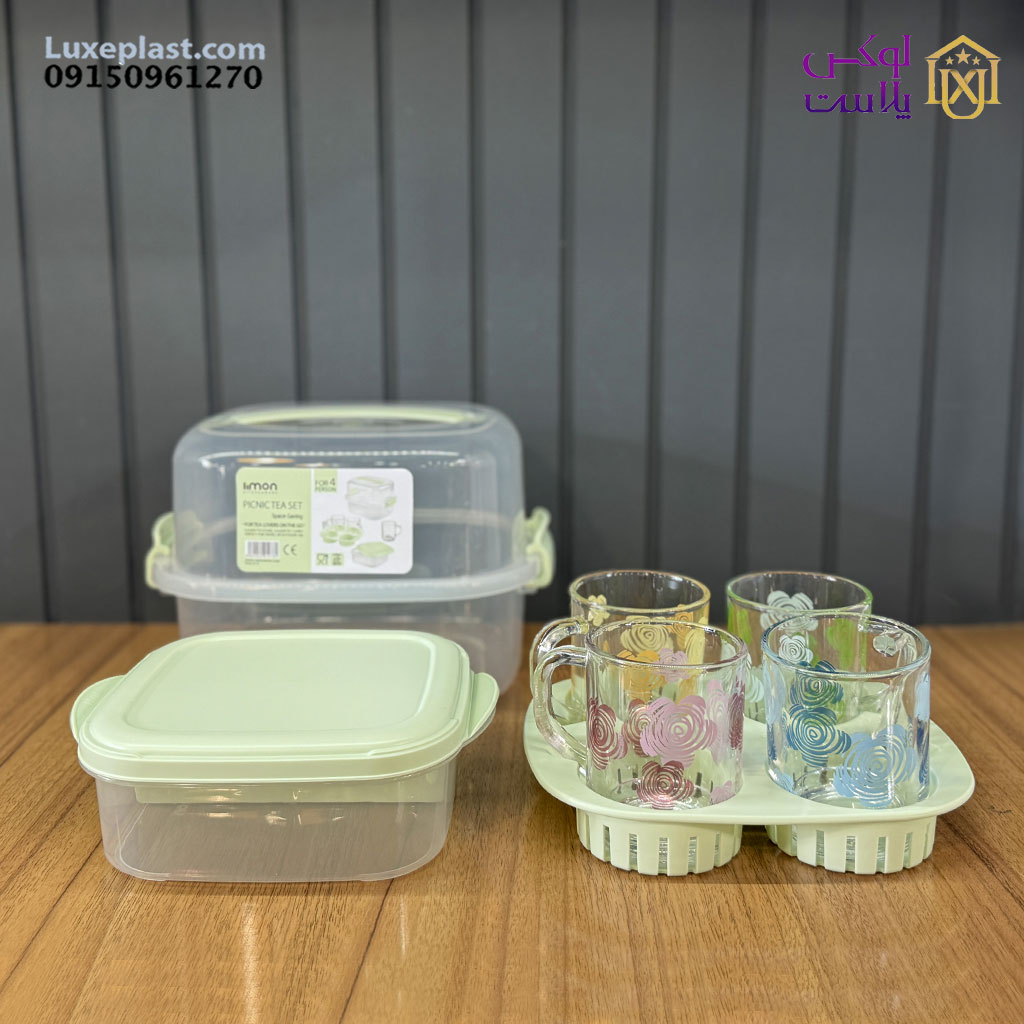 ست چای خوری 4 نفره مسافرتی لیمون کد 2441
