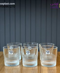 لیوان شیشه ای شیاردار 315 سی سی کد 2445