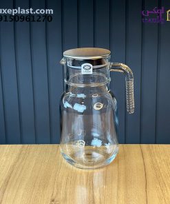 پارچ شیشه ای شیاردار 1/5لیتر درب استیل لیمون 2375