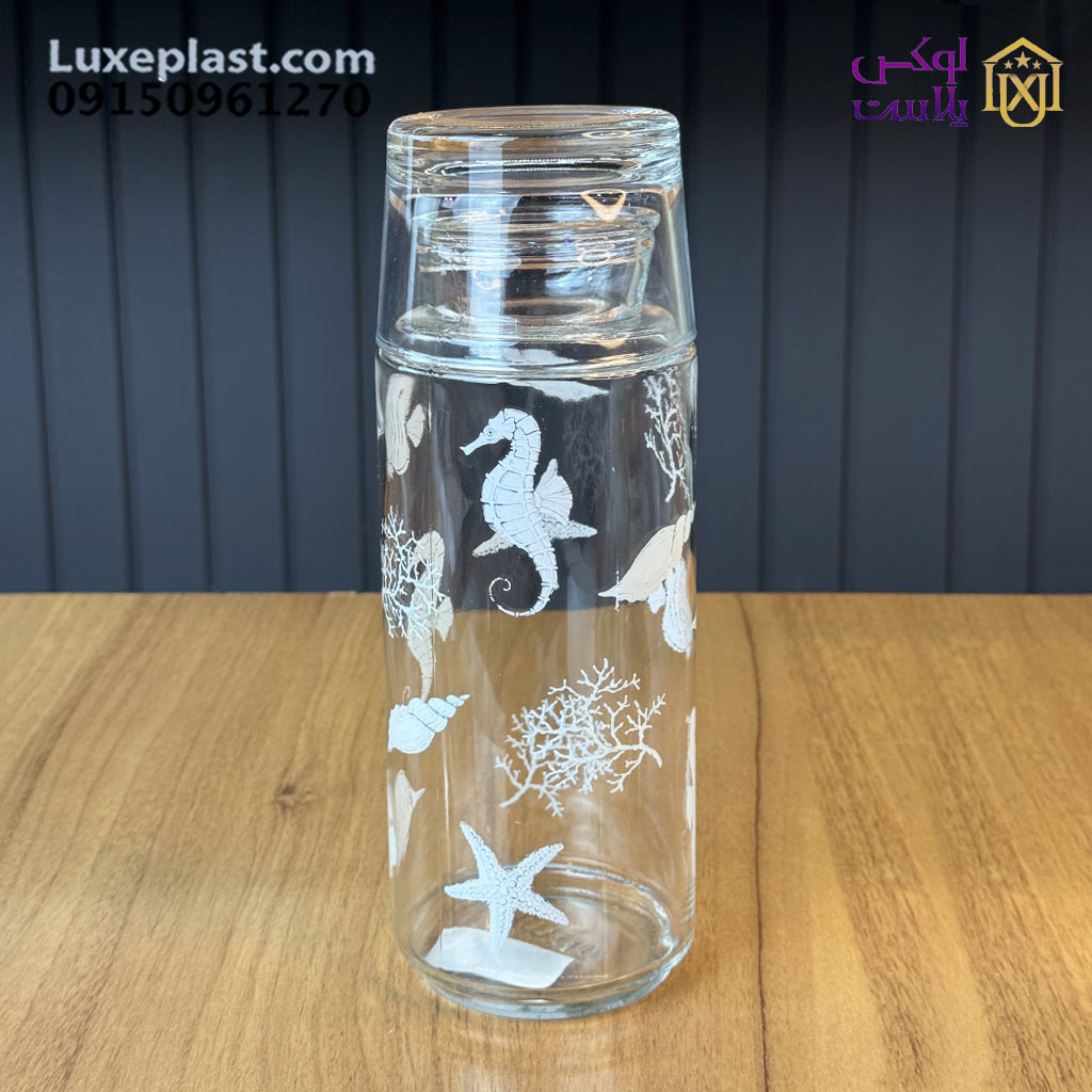 بطری و لیوان شب 800 میلی لیتر چاپدار لیمون کد 2358