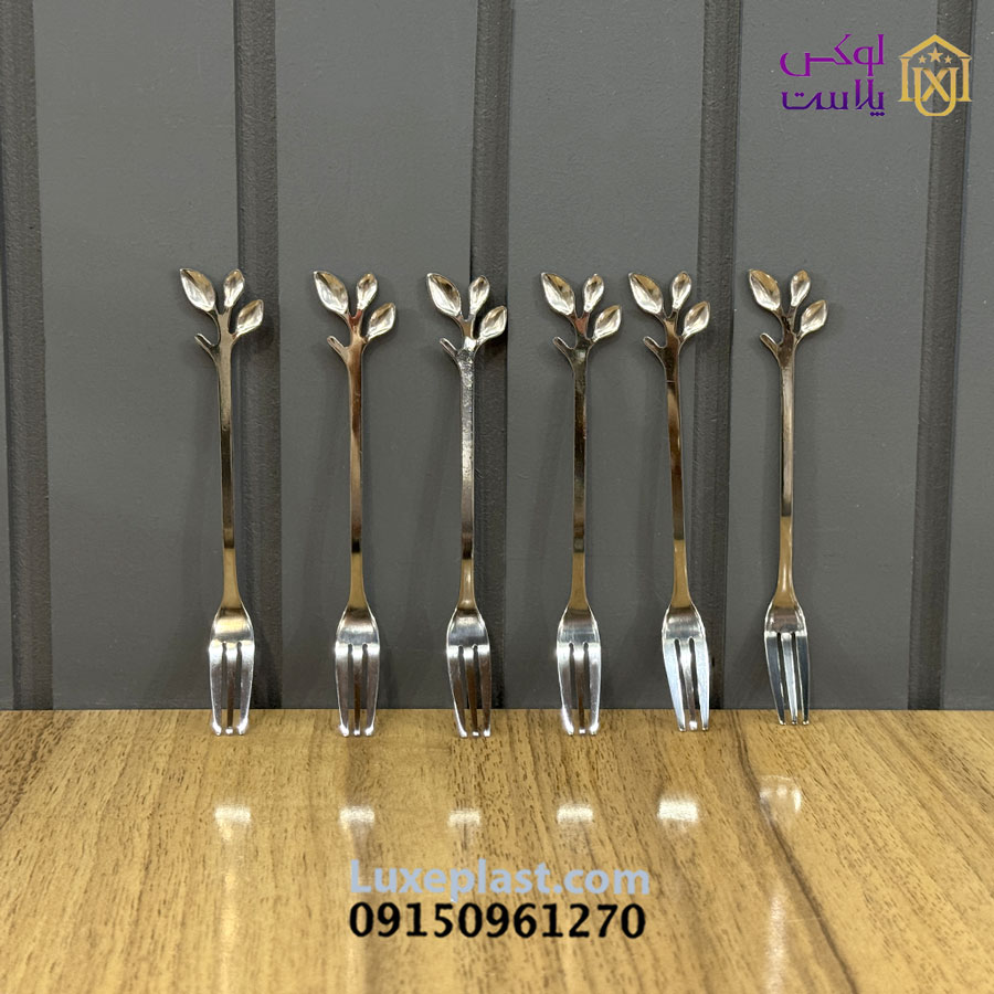 چنگال زیتون استیل طرح درخت کد 4212 (بسته 6 عددی)