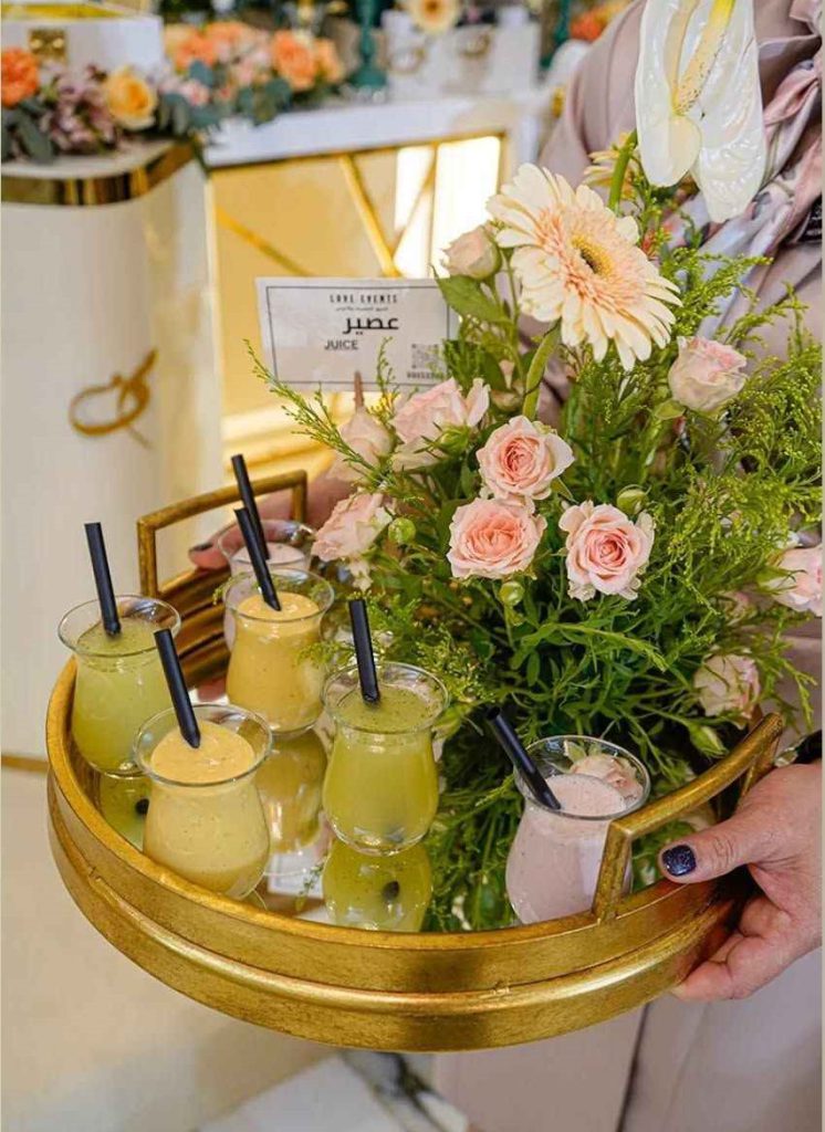 سینی شربت خواستگاری با دیزاین گل