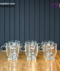 فنجان شیشه ای پایه دار 220cc لیمون کد 2484