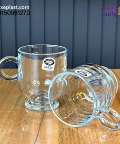 فنجان شیشه ای پایه دار 220cc لیمون کد 2484