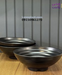 ظروف ملامین رستورانی مشکی مدل لبه دار