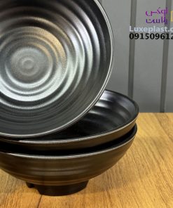 ظروف ملامین رستورانی مشکی مدل لبه دار