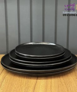 ظروف ملامین رستورانی مشکی مدل لبه دار