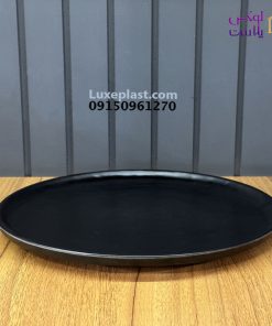 ظروف ملامین رستورانی مشکی مدل لبه دار