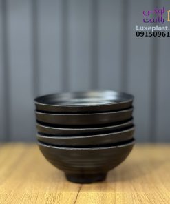 ظروف ملامین رستورانی مشکی مدل لبه دار