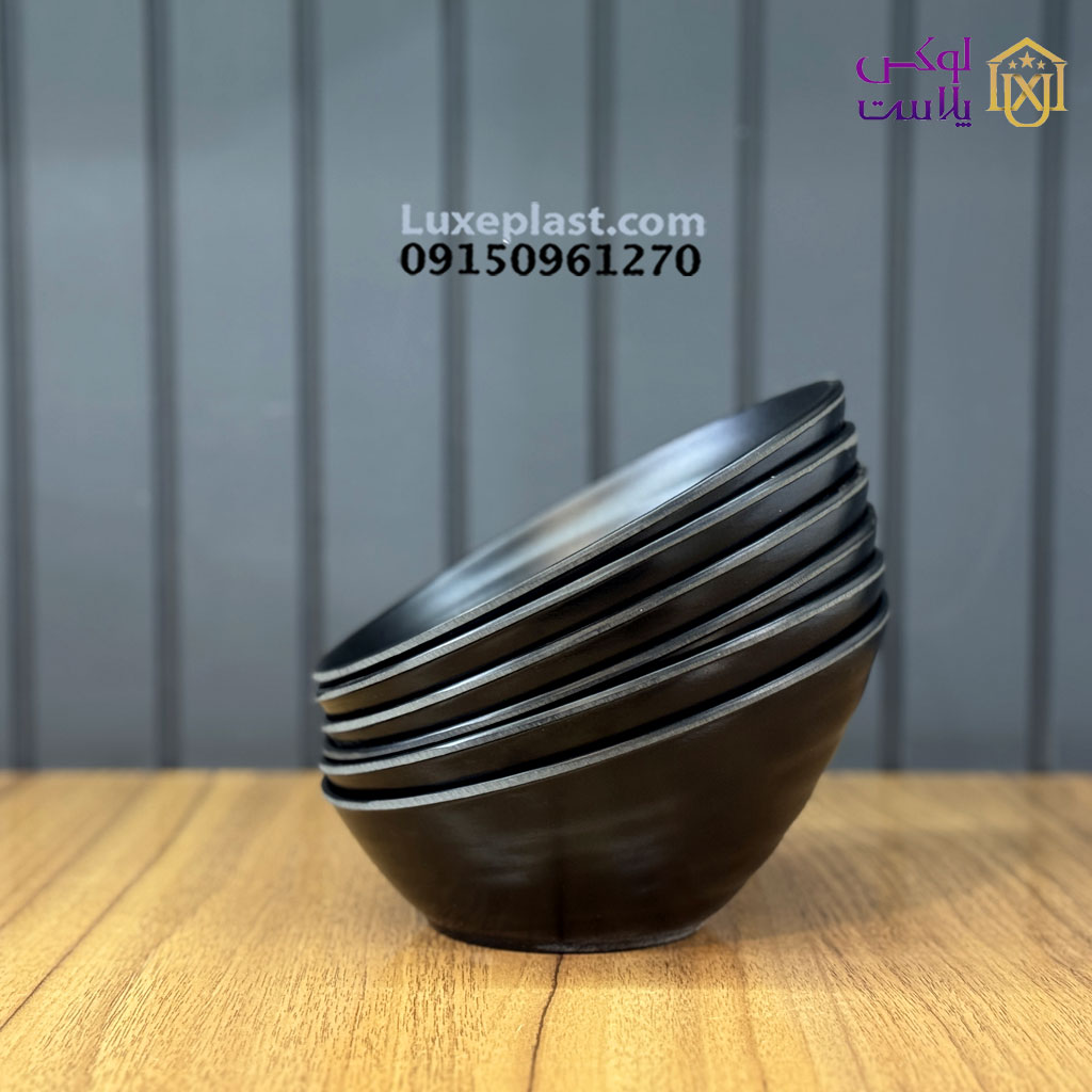 کاسه شیب دار ملامین مشکی کد 170