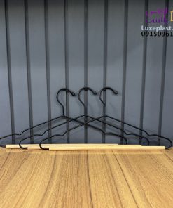 رخت آویز فلزی چوبی لیمون پک 3 عددی کد 2414
